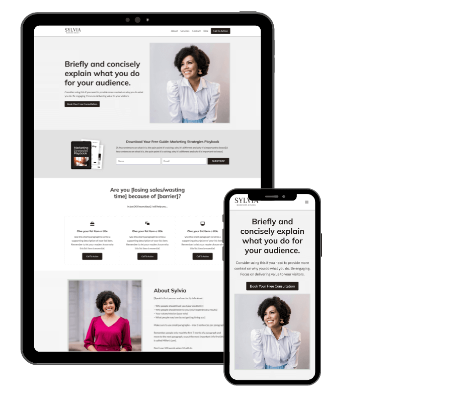 free wordpress template website in a week