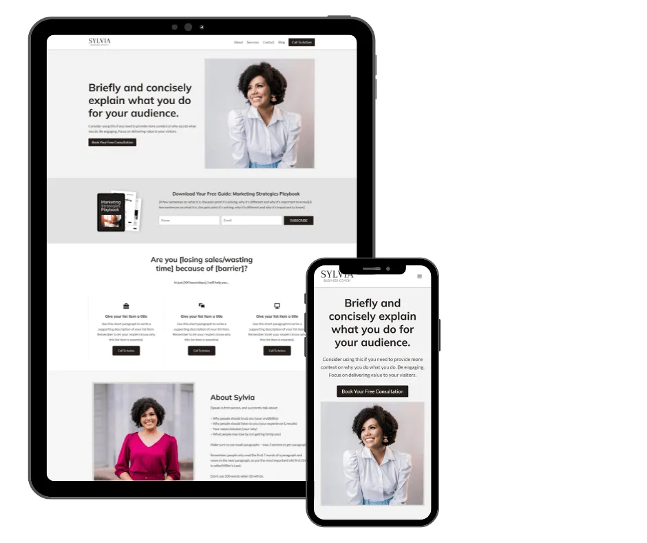 free wordpress template website in a week