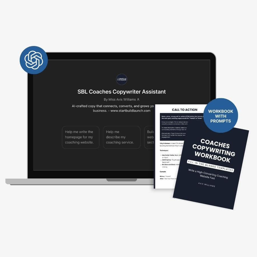 coaches ai copywriting toolkit workbook startbuildlaunch.com