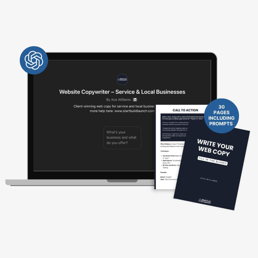 website copywriter assistant startbuildlaunch.com