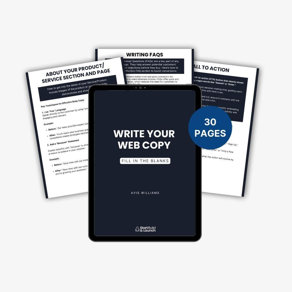 website copywriter assistant web copy book startbuildlaunch.com