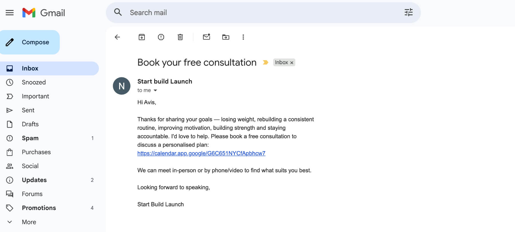 email sent instantly