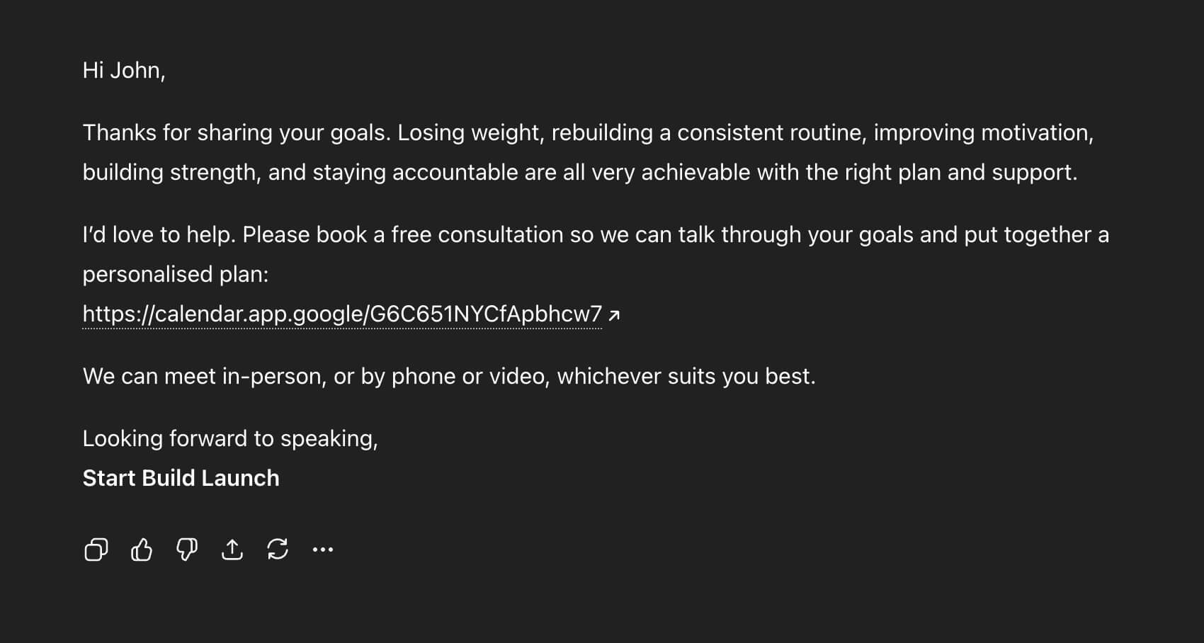 openai generates the email