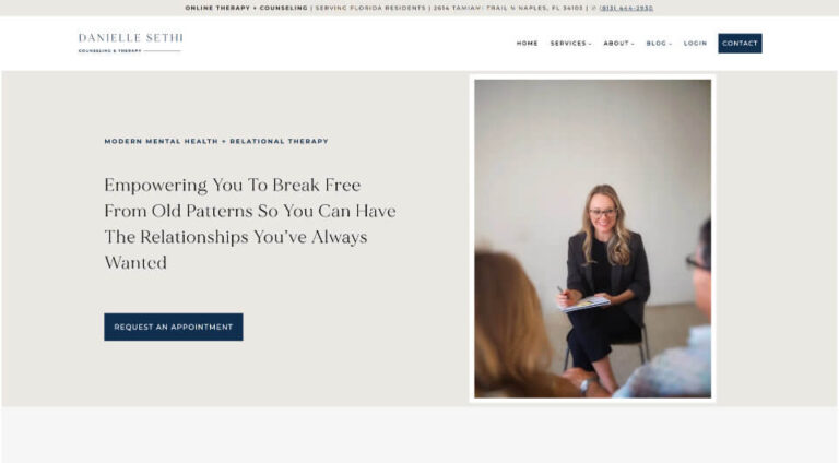 therapy practice website redesign with our template (redesign case study) startbuildlaunch.com